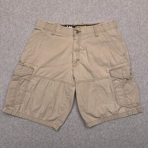 Lee Extreme Motion Cargo Shorts‎ Men's 32 Beige 10" Inseam Hiking Stretch Waist